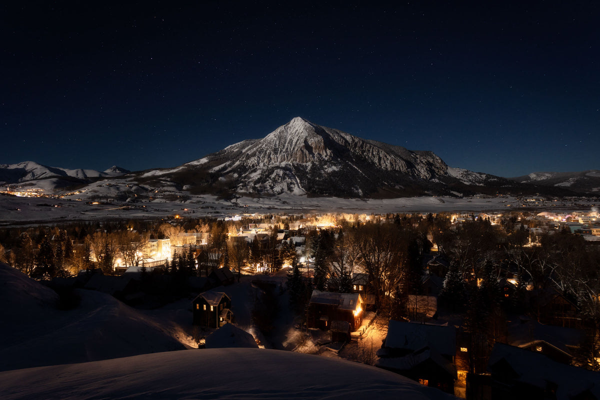 This Crested Butte picture shows the Colorado mountain town at night.