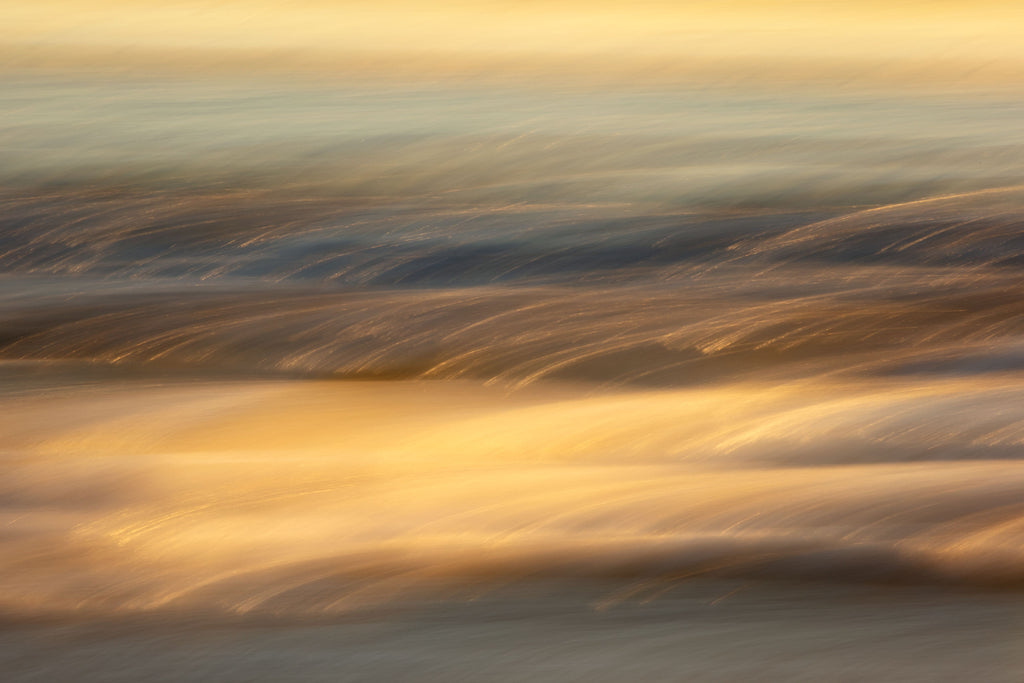 An abstract Lars Gesing fine art nature photograph of the sunset at Cannon Beach in Oregon.