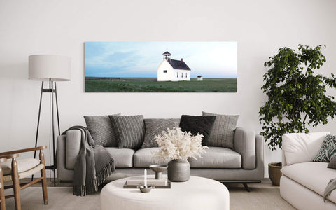 A picture of the Abbott Church near Lindon on Colorado's Eastern Plains hangs in a living room.