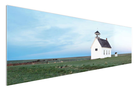 A TruLife acrylic picture of the Abbott Church near Lindon, part of Colorado settler history.