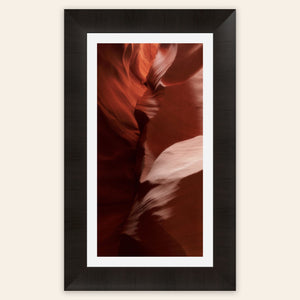 A framed piece of Antelope Canyon art.