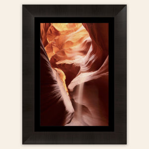 A framed piece of Antelope Canyon art from Page, Arizona.