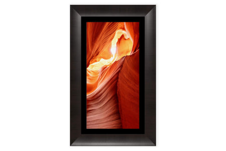 A framed piece of Antelope Canyon art.