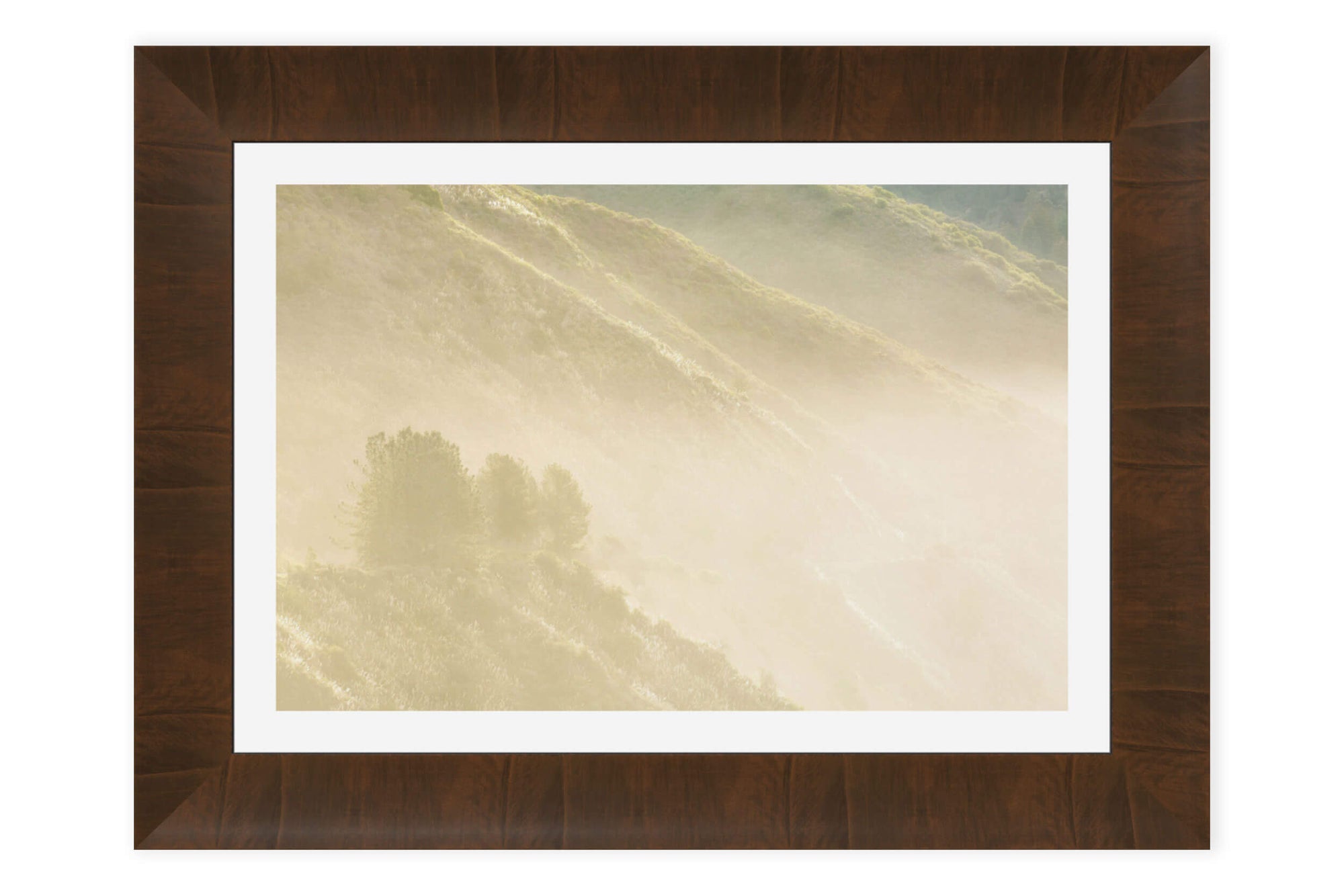 A framed Big Sur picture from the California coast.