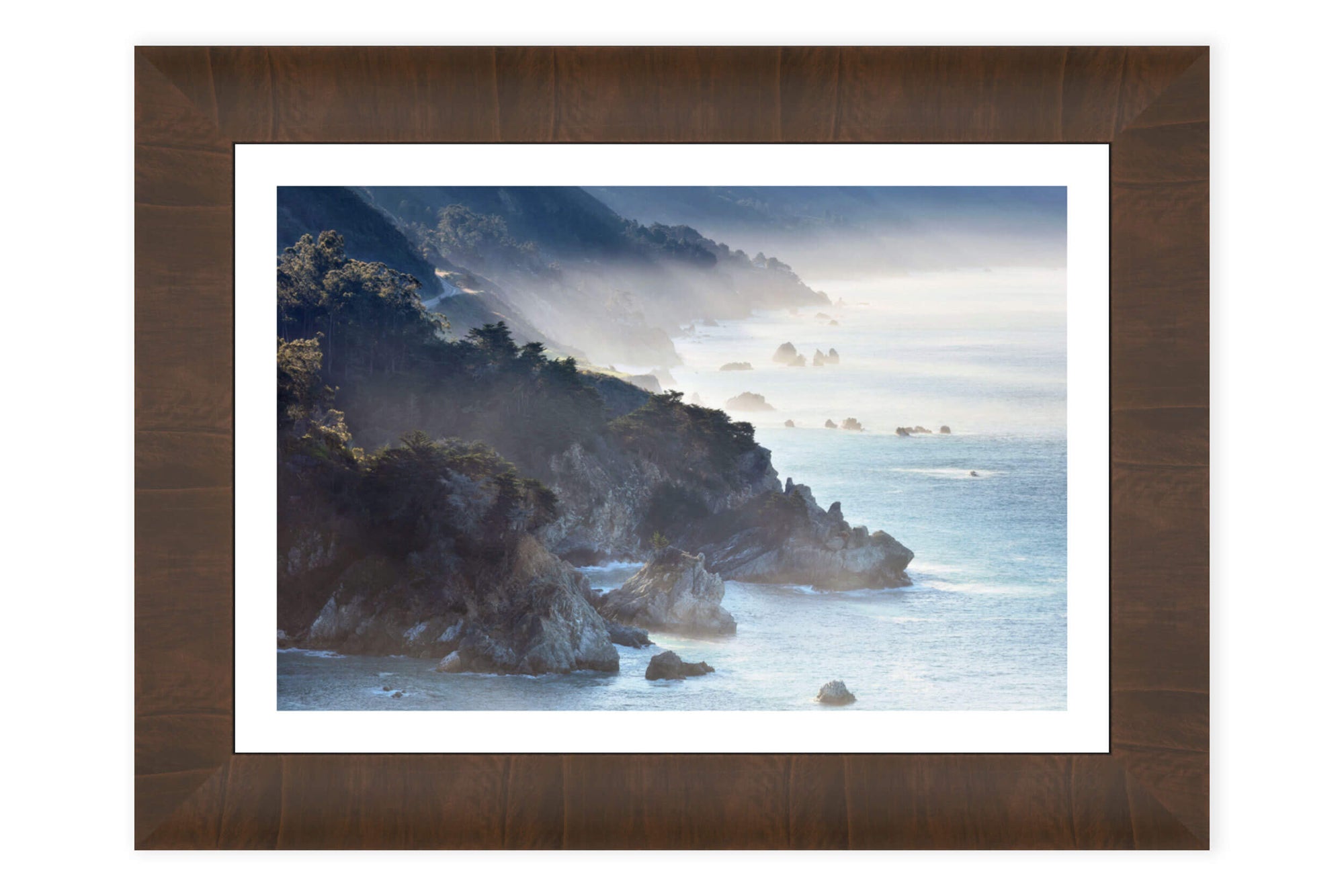 A framed Big Sur picture from California.