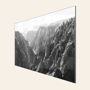 A piece of TruLife acrylic Colorado art shows a photo of the Black Canyon National Park in Gunnison.