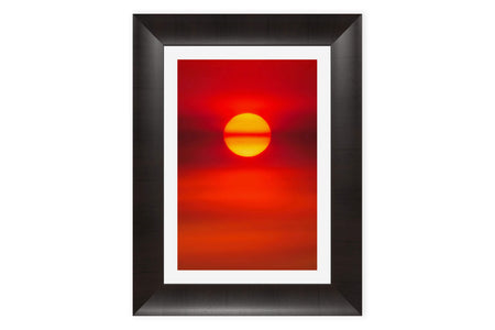 A framed sunrise picture photographed in Boulder, Colorado.