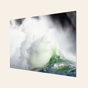 A TruLife acrylic piece of Washington wall art shows the waves at Cape Disappointment.