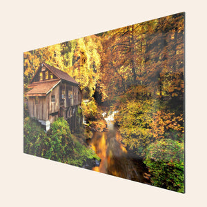 A piece of TruLife acrylic Washington art shows the Cedar Grist Mill near Woodland.