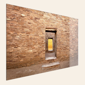 A piece of TruLife acrylic New Mexico art shows a Chaco Canyon photo.