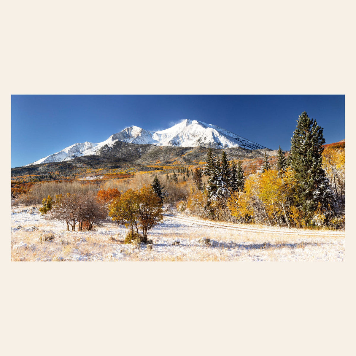 This piece of Colorado wall art shows a Mount Sopris photo.