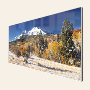 This TruLife acrylic piece of Colorado wall art shows a Mount Sopris photo.