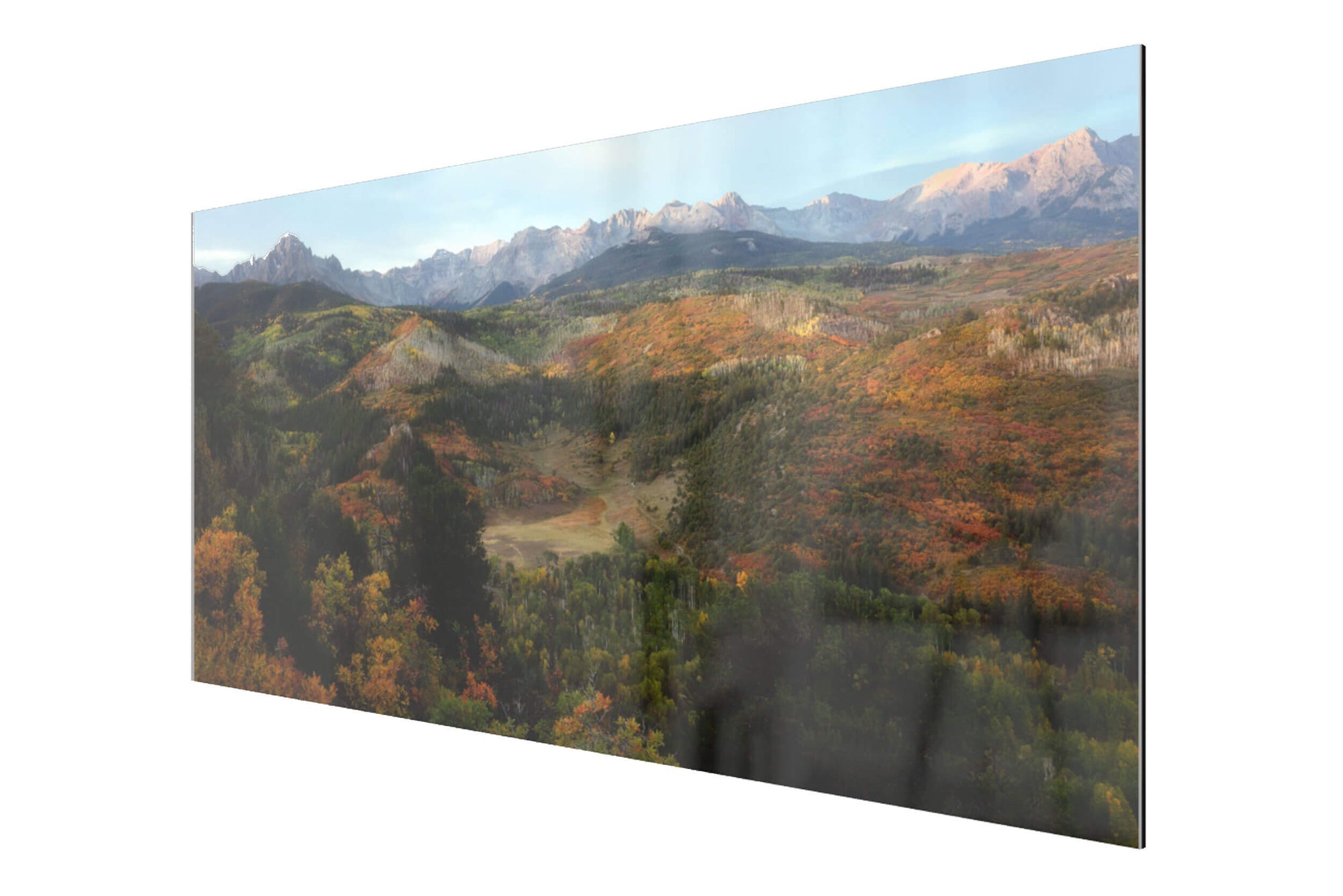 A TruLife acrylic Colorado fall picture of Mount Sneffels near Ridgway.