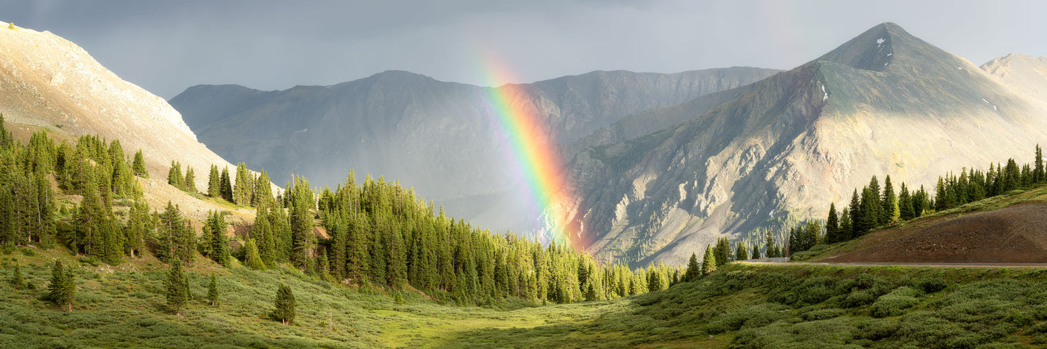 A rainbow can be seen in this picture of Cottonwood Pass from Colorado.