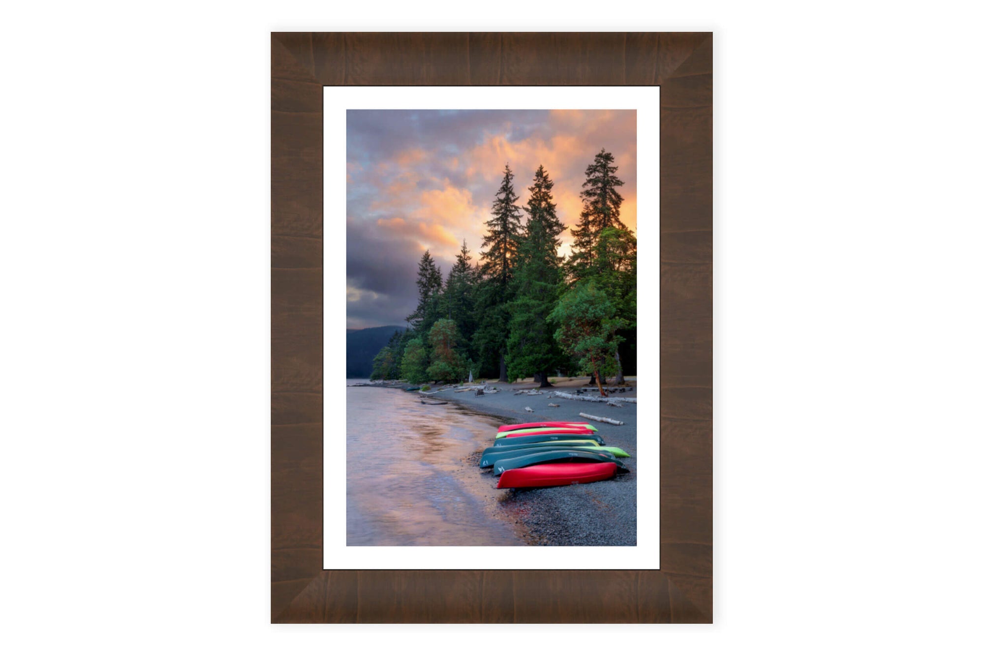 A framed Crescent Lake picture from Washington.