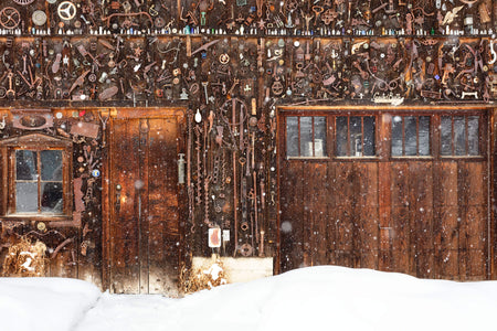 A Crested Butte picture of a snowed-in cabin in winter.