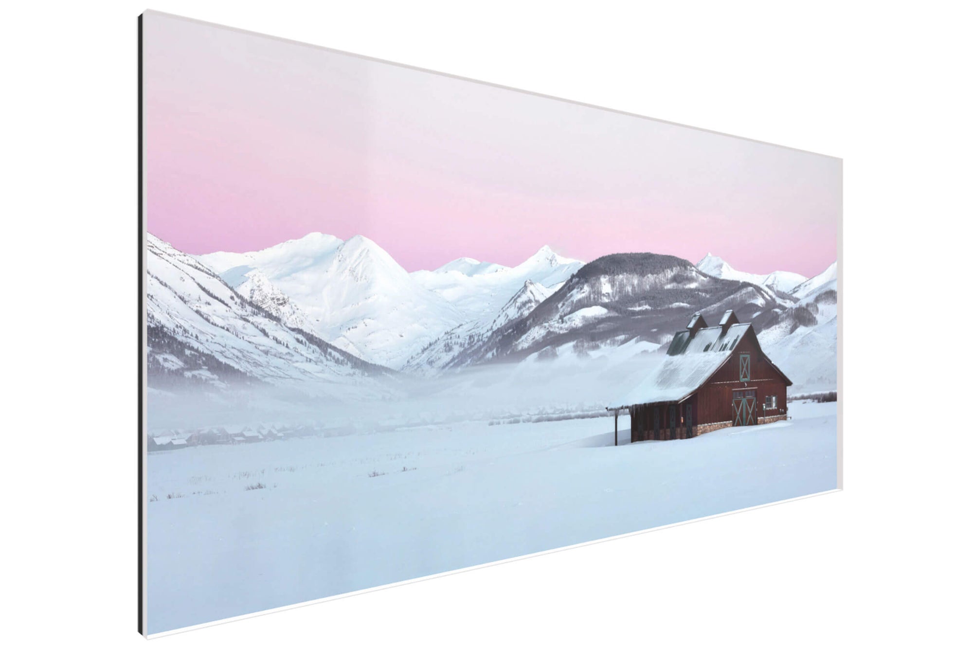 A TruLife acrylic Crested Butte winter picture created at sunrise.