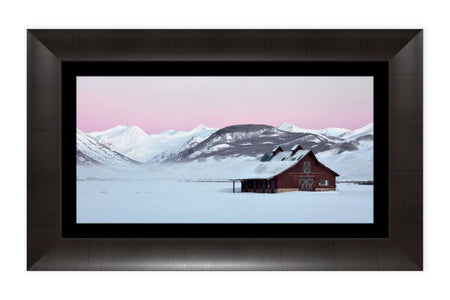 A framed Crested Butte winter picture created at sunrise.