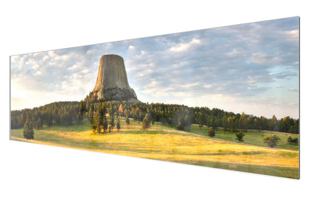 A TruLife acrylic Devil's Tower National Monument picture at sunrise in Wyoming.