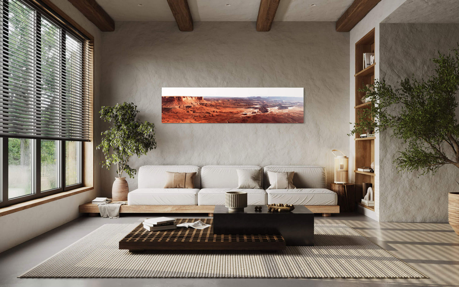 A Canyonlands National Park picture showing the Green River Overlook hangs in a living room.