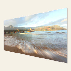 A TruLife acrylic Hanalei Bay sunrise picture from Kauai.