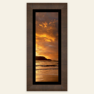 A framed Hanalei sunset picture from Kauai.