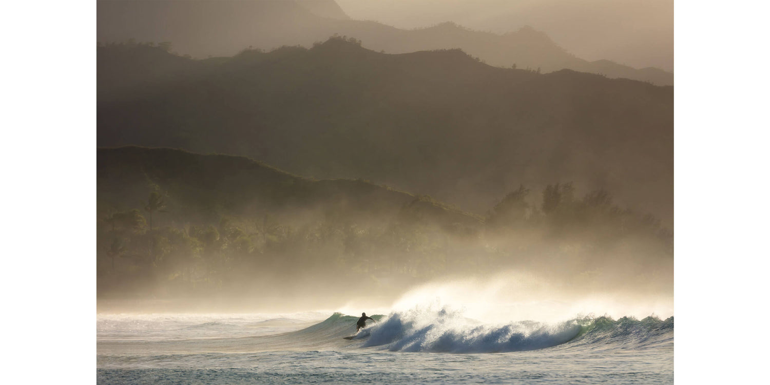 A Hanalei Bay surfing picture from Kauai.