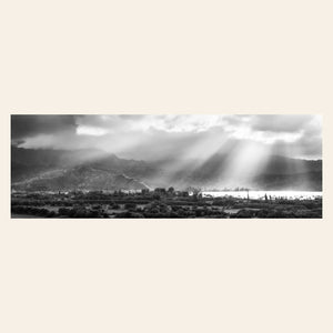 A piece of Hanalei black and white Kauai art.