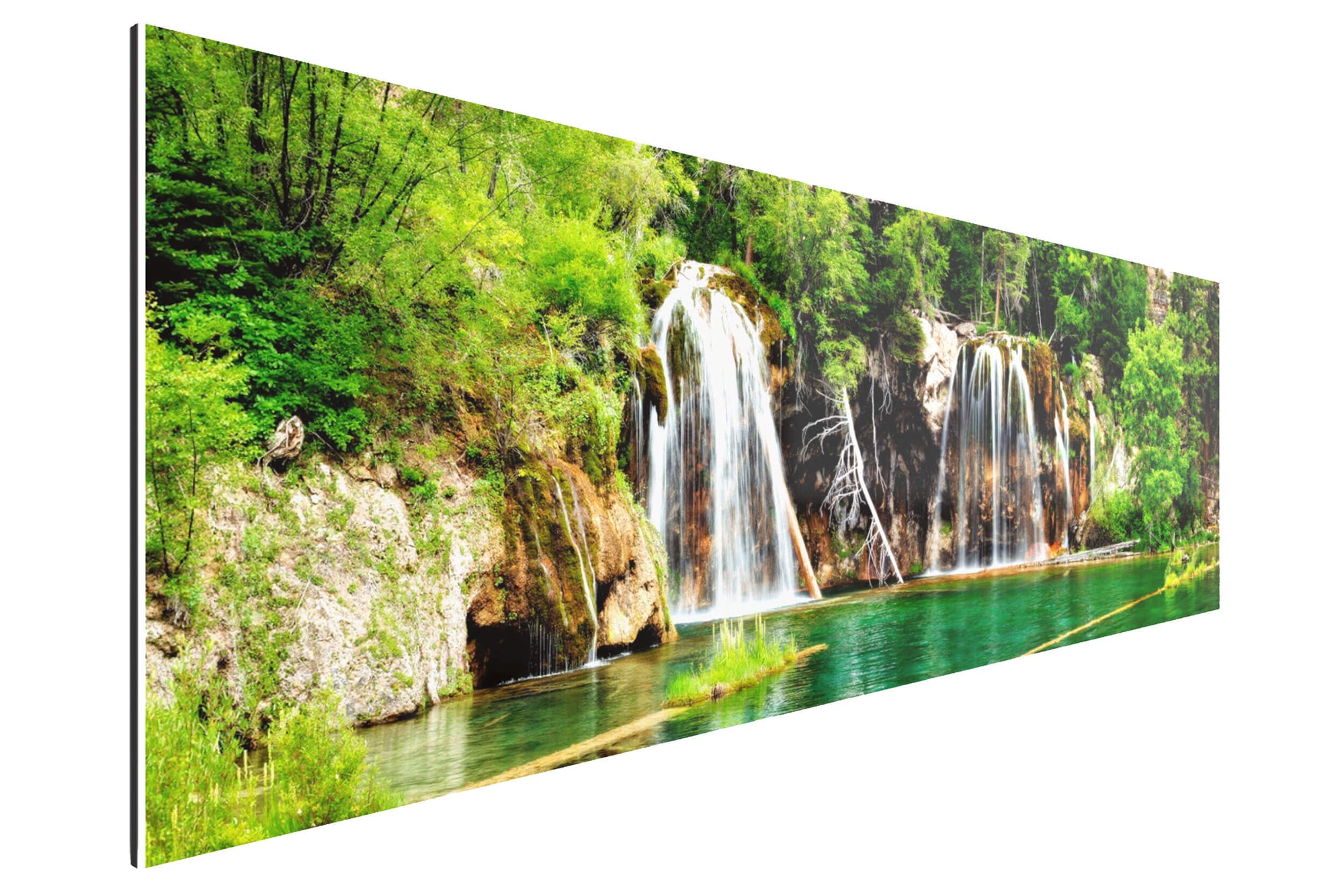 A TruLife acrylic waterfall picture of Hanging Lake in Colorado.
