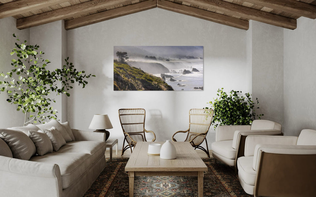 A Highway 1 photo from California hangs in a living room. | Lars Gesing Fine Art | Coastal Wall Art