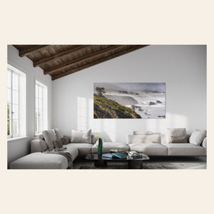 A Highway 1 photo from California hangs in a big living room. | Lars Gesing Fine Art | Coastal Wall Art
