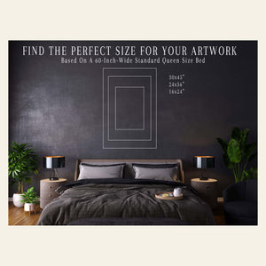 Use this guide to pick up the right size artwork for your space.