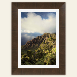 A framed Napali Coast picture from Kauai.