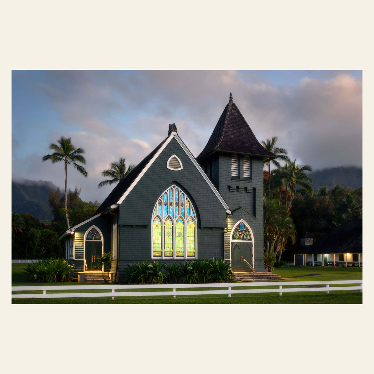 A picture of the church in Hanalei on Kauai.