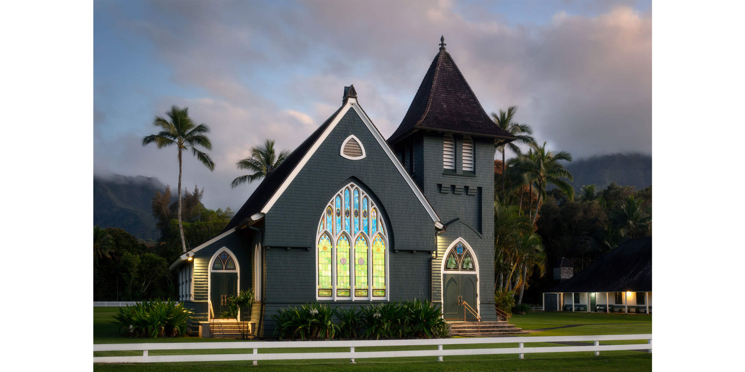 A picture of the church in Hanalei on Kauai.