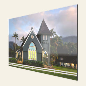A TruLife acrylic picture of the church in Hanalei on Kauai.