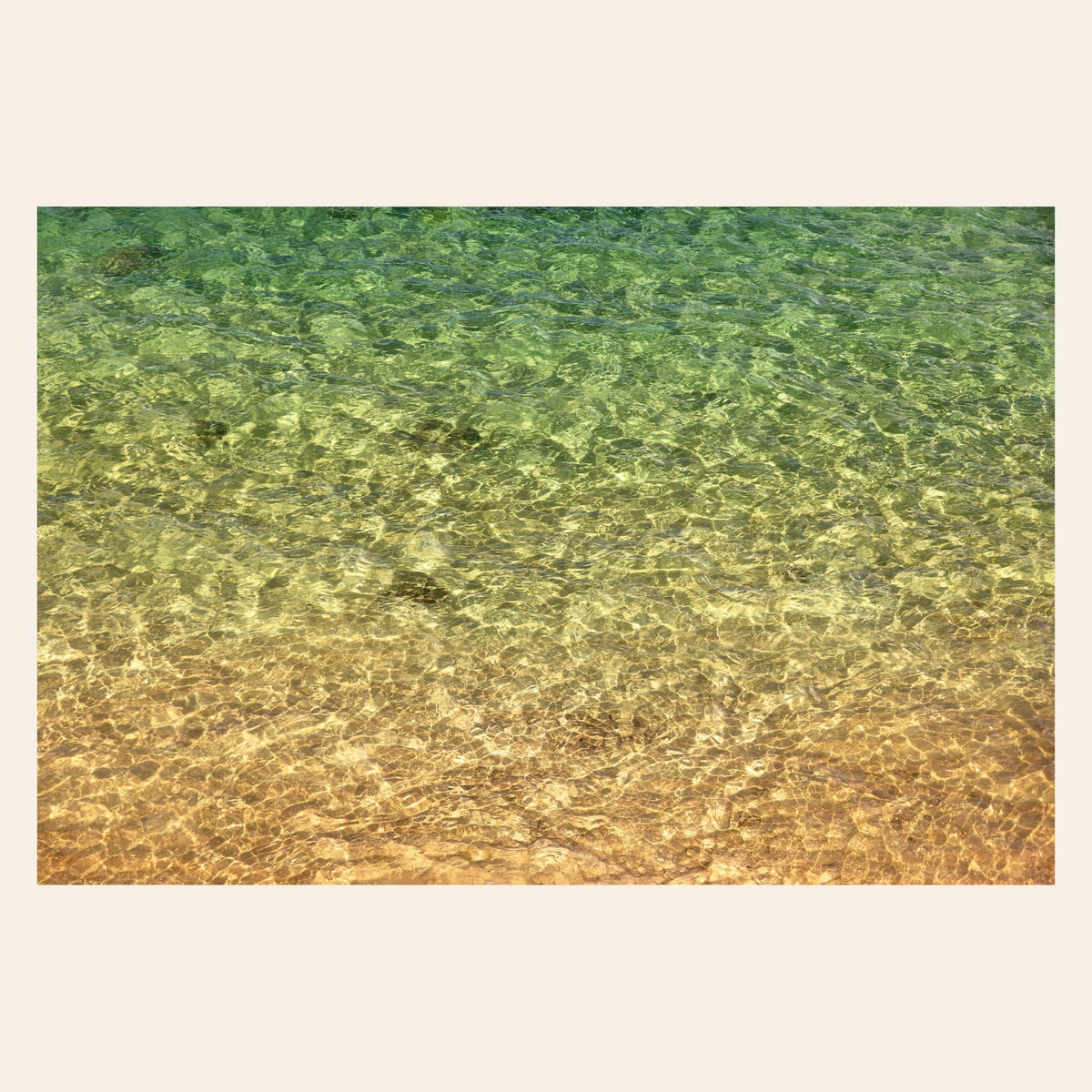 A piece of Kauai art shows the colors of the water on the ocean surface.