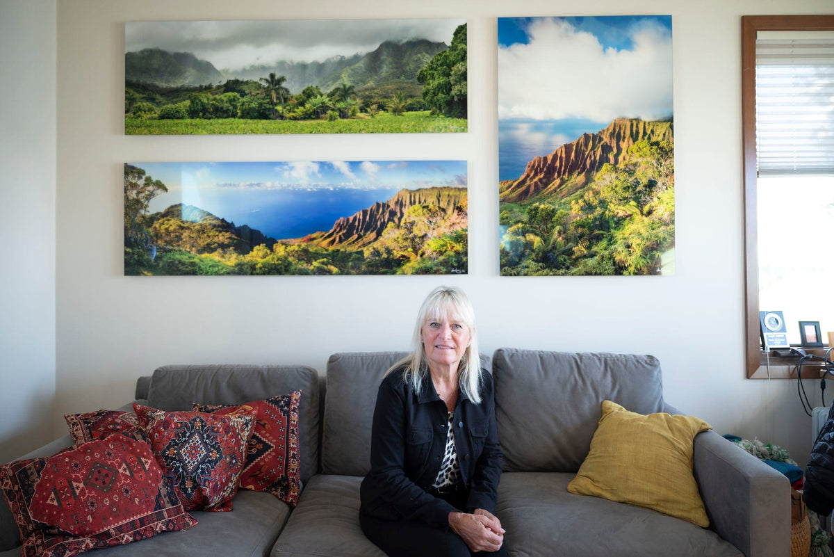 Lars Gesing artwork displayed in a collector's Seattle office.