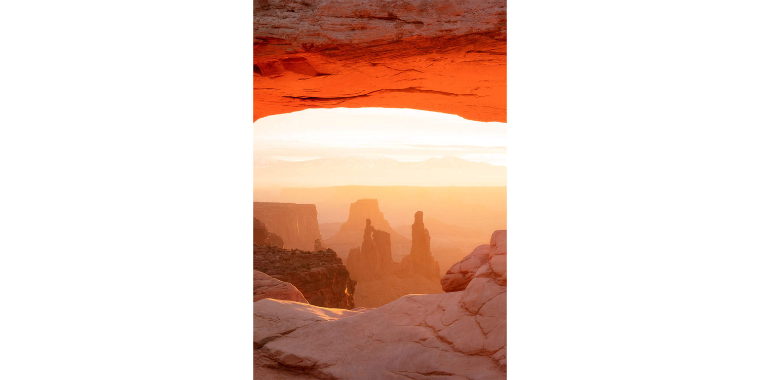 A Mesa Arch picture at sunrise from this hike in Canyonlands National Park in Utah.