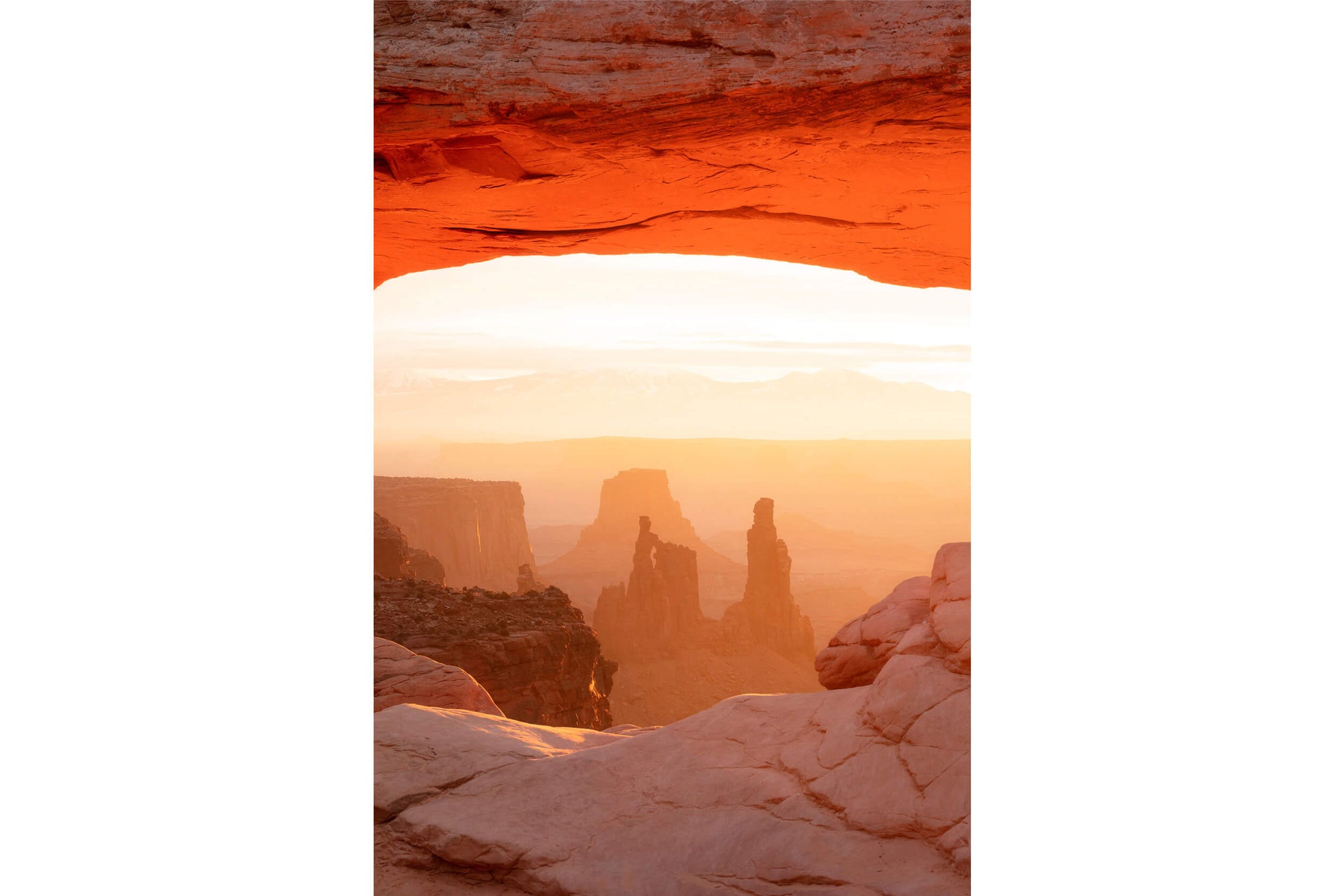 A Mesa Arch picture at sunrise from this hike in Canyonlands National Park in Utah.