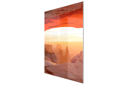 A TruLife acrylic Mesa Arch picture at sunrise from this hike in Canyonlands National Park in Utah.
