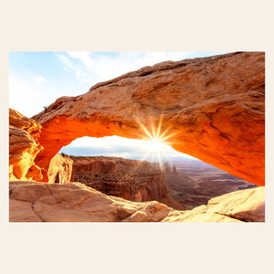 A piece of Moab art showing Mesa Arch in Canyonlands National Park.