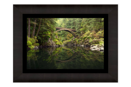 A framed Moulton Falls picture showing the first fall colors.