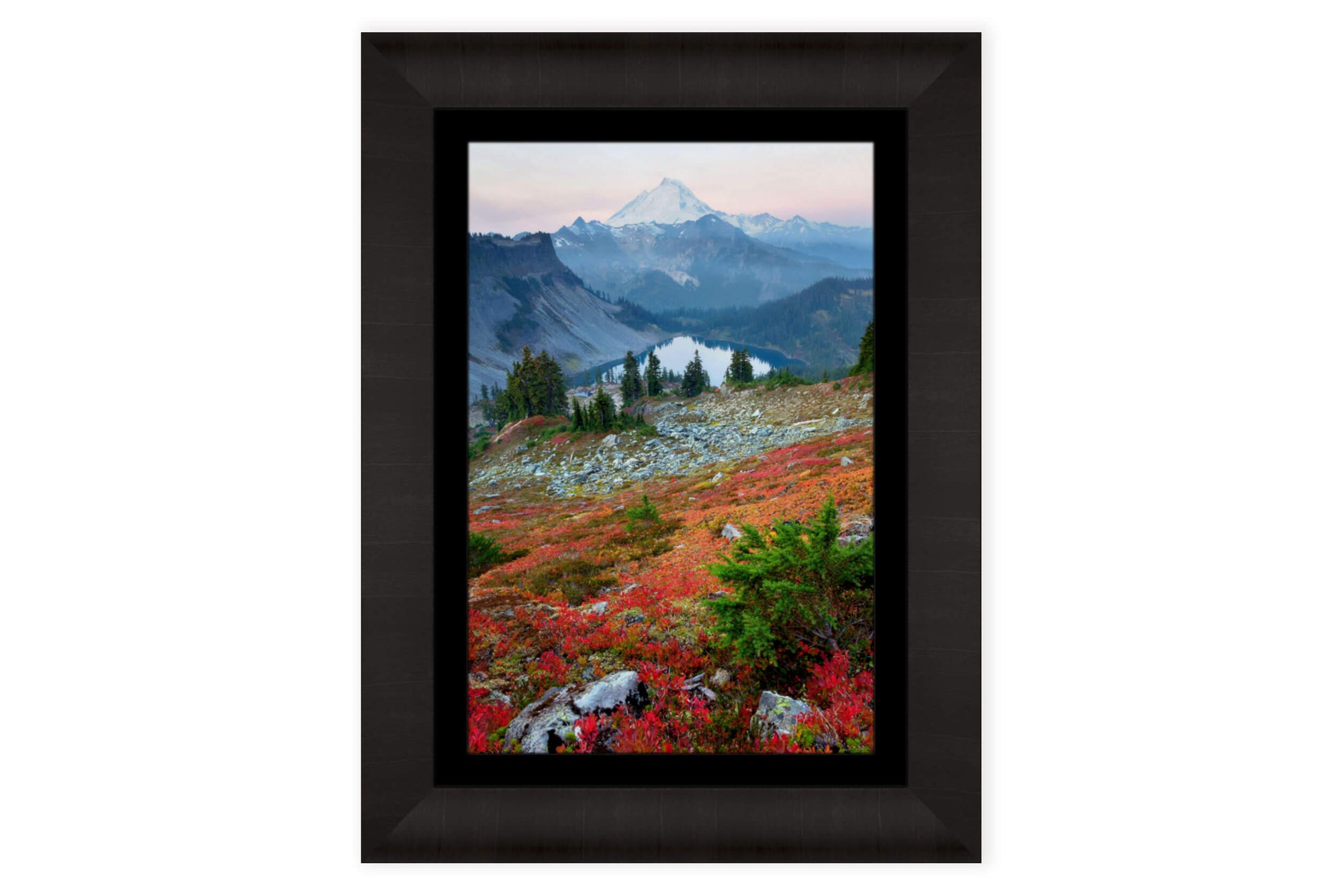 A framed Mount Baker fall picture from the Chain Lakes hike.