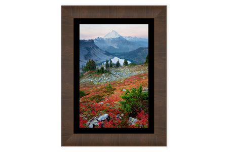 A framed Mount Baker fall picture from the Chain Lakes hike.