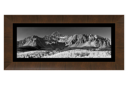A framed black and white Mount Wilson picture near Telluride, Colorado.