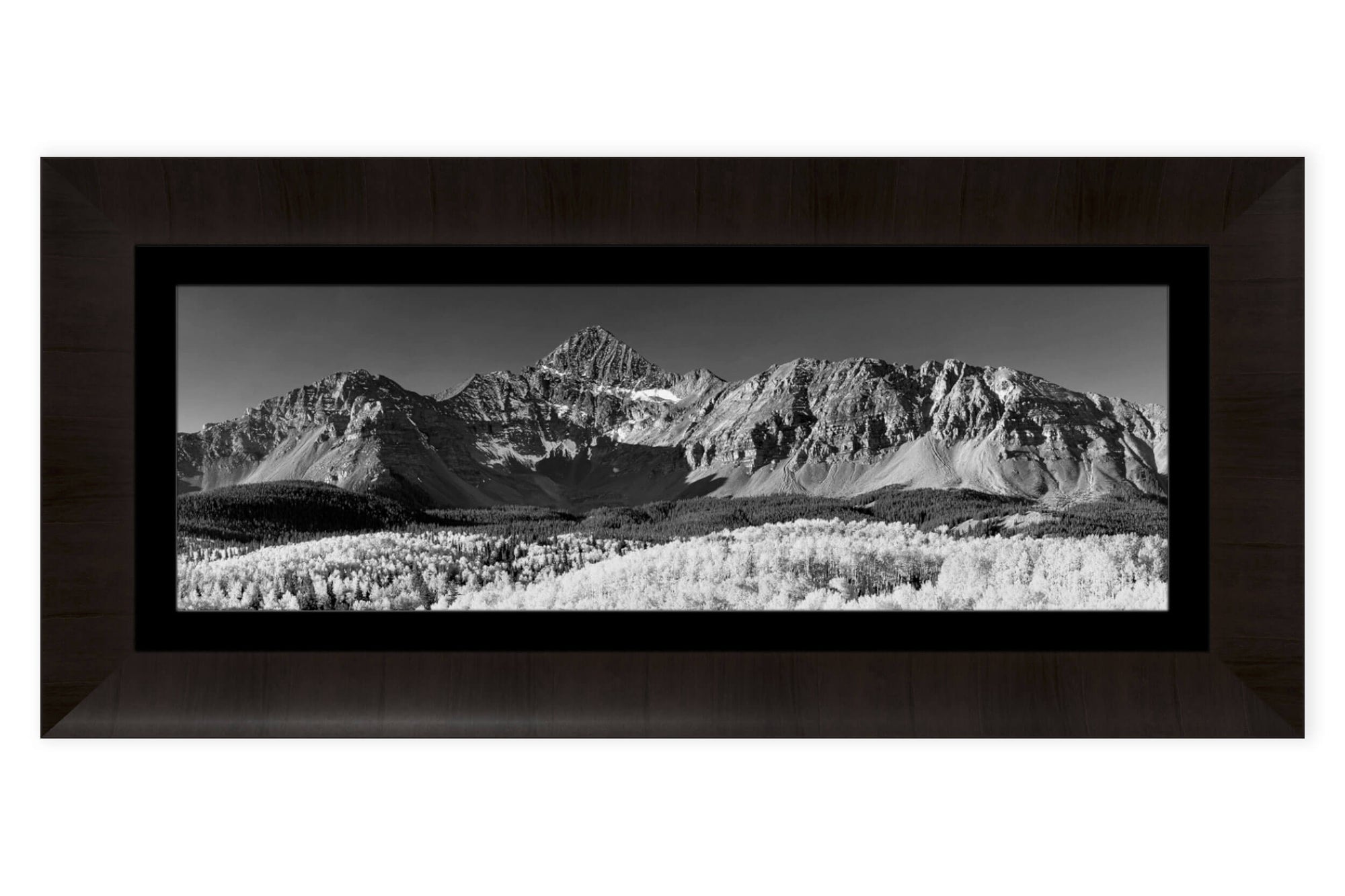 A framed black and white Mount Wilson picture near Telluride, Colorado.