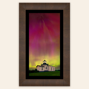 A framed Washington Northern Lights photography print for sale.