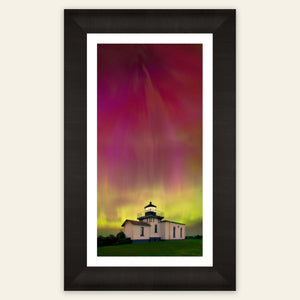 A framed Washington Northern Lights photography print for sale.