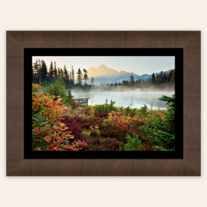 A framed fine art nature photography print for sale of Picture Lake at Mount Baker near Artist Point.